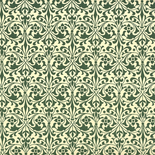 Green Stylized Flower Print Italian Paper ~ Carta Varese Italy